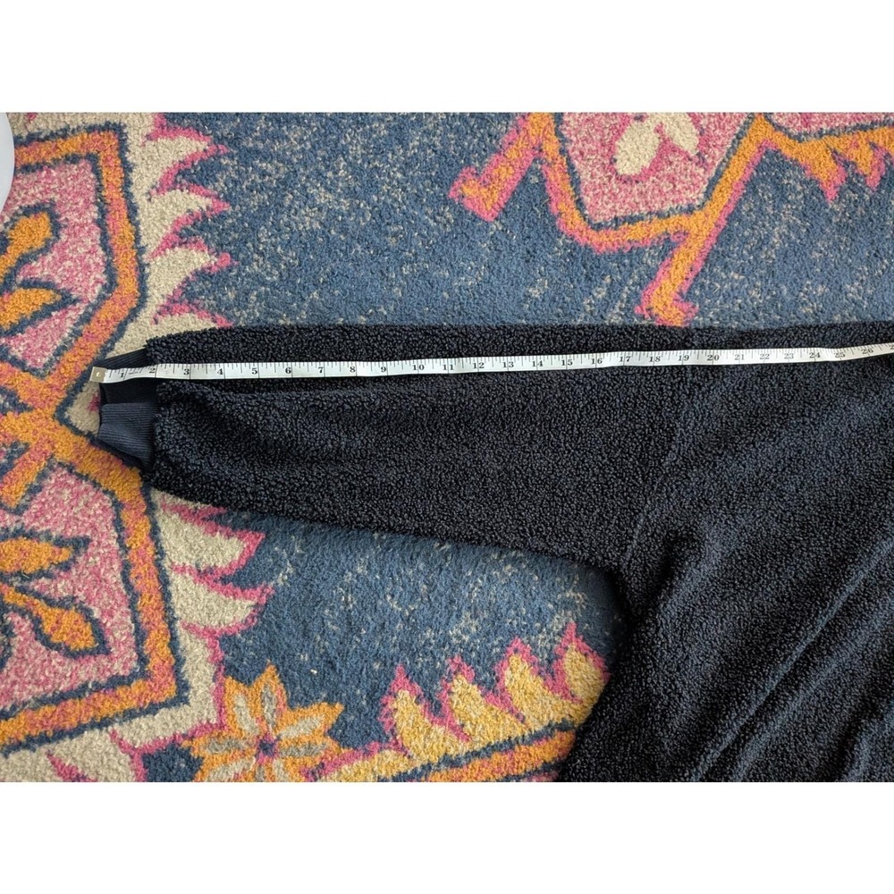 WISHLIST Black Boucle Knit V-Neck Oversized Teddy Bear Sherpa Sweatshirt Sz S/M‎ - Picture 6 of 7